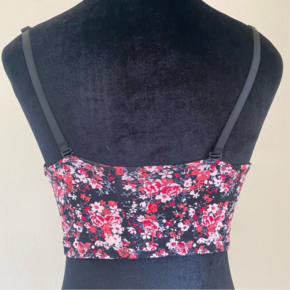 Floral Corset Bustier Top, Black & Pink, Size Small. - Picture 5 of 7